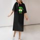 thumbnail image 5 of Vestido Corto de Verano Cuello Redondo Estilo de Camiseta de Longitud de Tobillo de Manga Corta, Altamente Elástico para Pijamas Y Ropa Interior Sexy, 5 of 8