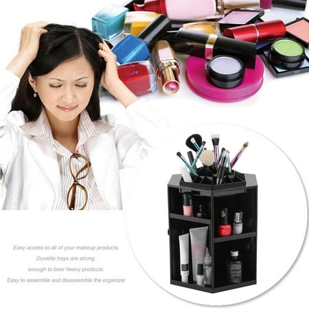 360 Degree Rotating Cosmetic Organizer Fashion Makeup Box Cosmetic Display