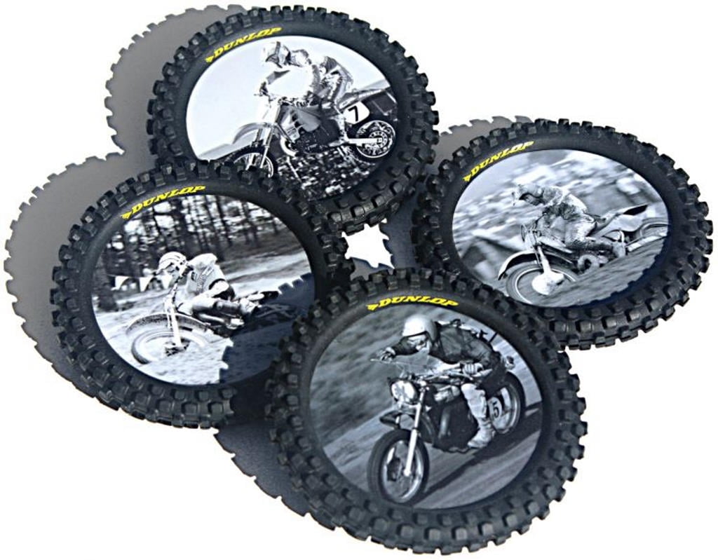 DRINK COASTERS KNOBBY TIRE 4//PK