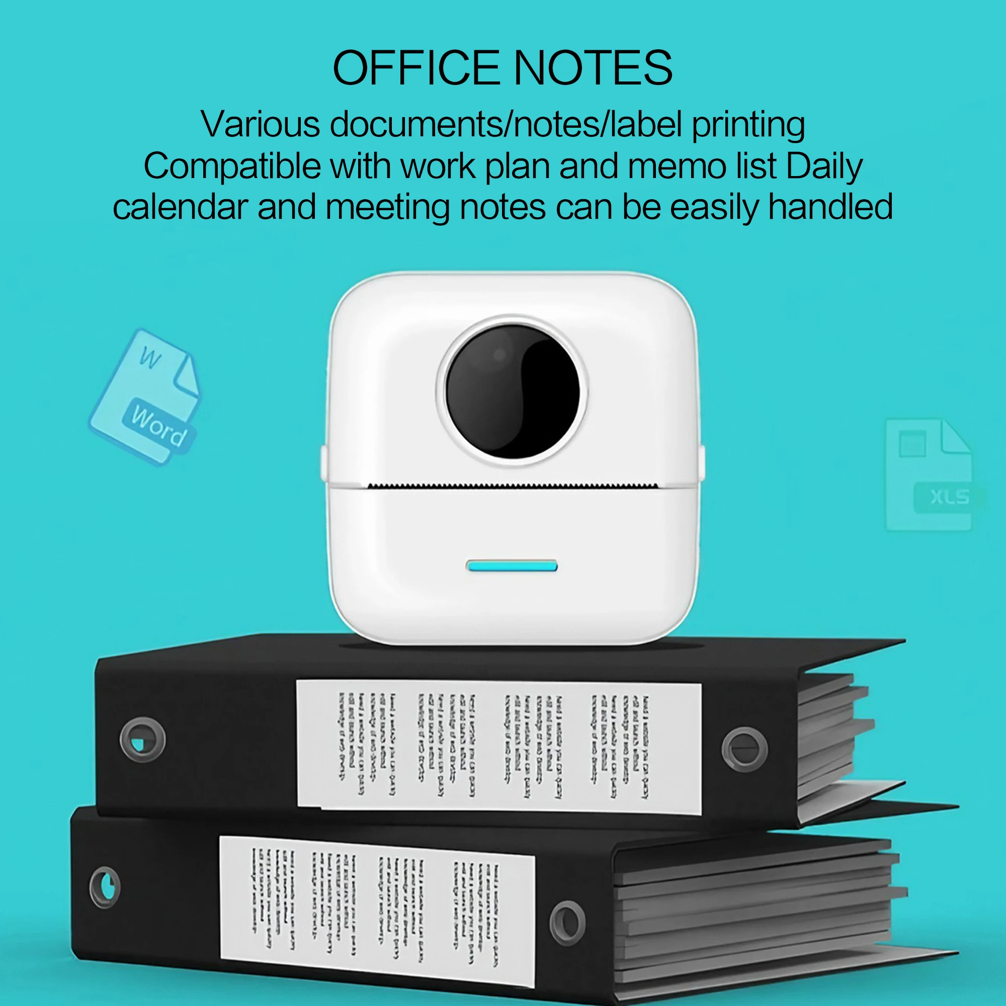 Bluetooth Mini Thermal Printer, Portable HD Wireless Printer for Self-Adhesive Paper - Great for Printing Labels, Pictures, Photos, Receipts, Notes and To-Do Lists - for Home, Office, School