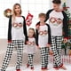 thumbnail image 3 of Pijamas familiares navideños a juego, conjuntos de pijamas a cuadros blancos y negros, gafas de sol, Navidad en julio, 3 of 3