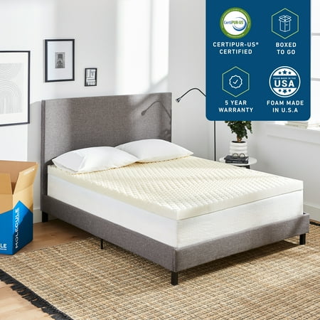Molecule - CopperWELL 3 Inch Cooling Gel Infused Memory Foam Mattress Topper Full - White