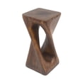 thumbnail image 4 of Christopher Knight Home 26.8" Natural Wood Twist Shape Design MGO Outdoor Side Table, Antique Brown, 4 of 6