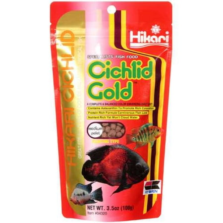 Hikari Cichlid: Cichlid Gold Medium Pellet Specialists' Fish Food Formula For Cichlids, 3.5 oz