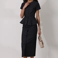 thumbnail image 5 of Women 2 Piece Skirt Sets Skirt Outfits Casual Matching Dress Set Black L, 5 of 9