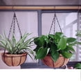thumbnail image 3 of 3pcs Coconut Planter Hanging Flower Basket Wire Flower Pots Hanger Outdoor Decor, 3 of 8