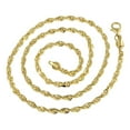 thumbnail image 2 of Luxurman Solid 14K Yellow Gold 2.3mm Wide Rope Chain Diamond Cut Necklace with Lobster Clasp 30" long, 2 of 3