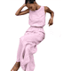 thumbnail image 2 of Conjuntos de 2 Piezas para Mujer: Chaleco de , Conjuntos Casuales Elegantes, Pantalones de Pierna con Abertura Alta. Rosa M, 2 of 7