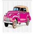 thumbnail image 3 of Ambesonne Cars Shower Curtain, Convertible from Fifties, 69"Wx75"L, Hot Pink Peach, 3 of 3