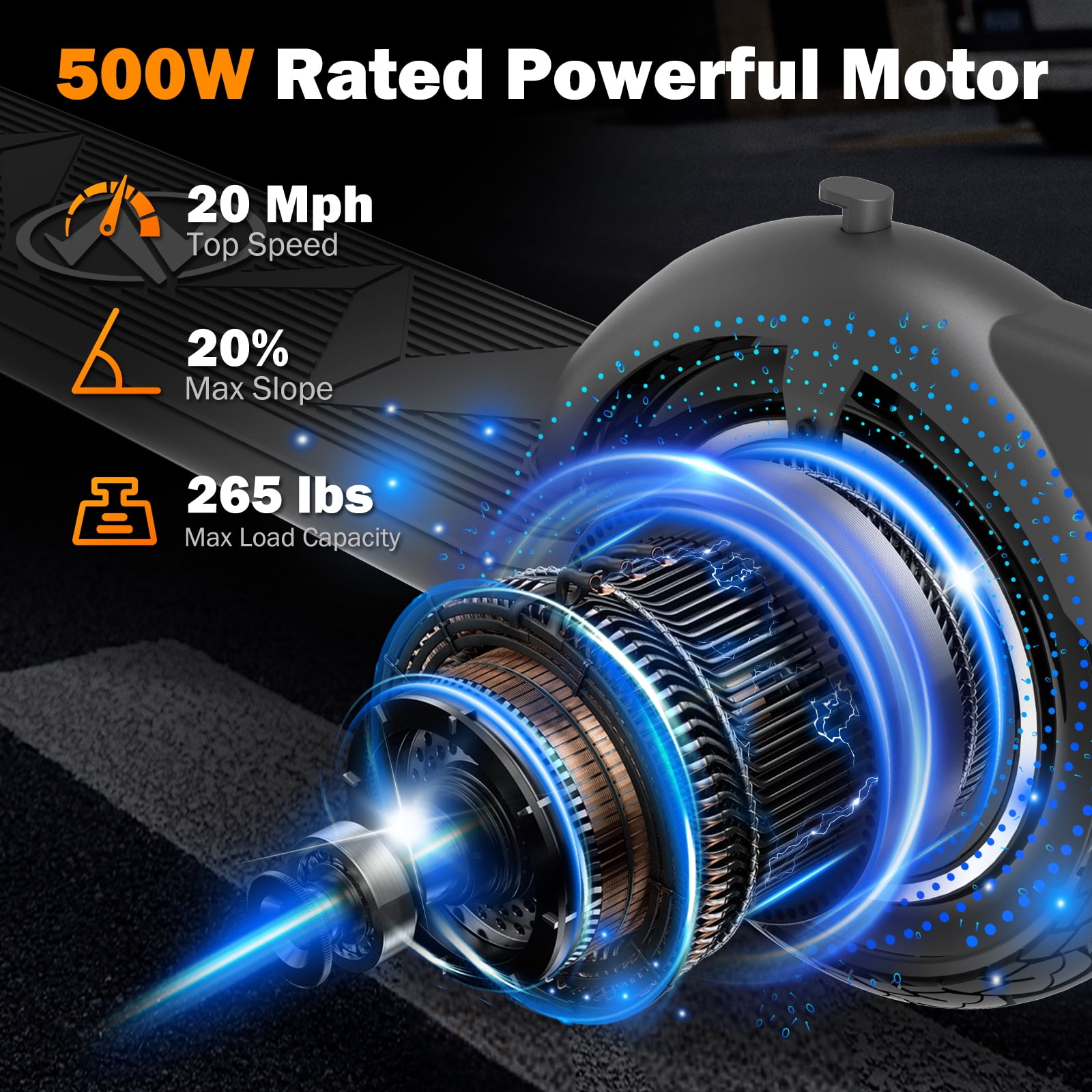 ZDZA 500W Electric Scooter, 20MPH 10"Tire Escooter with Turn Signal, Foldable Commuting Electric Scooter for Adults 10.4Ah, UL 2272
