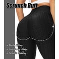 thumbnail image 3 of SEASUM Women's Butt Lift Leggings With Pockets Tummy Control Textured Booty Pants Workout Gym Tights Black M, 3 of 6