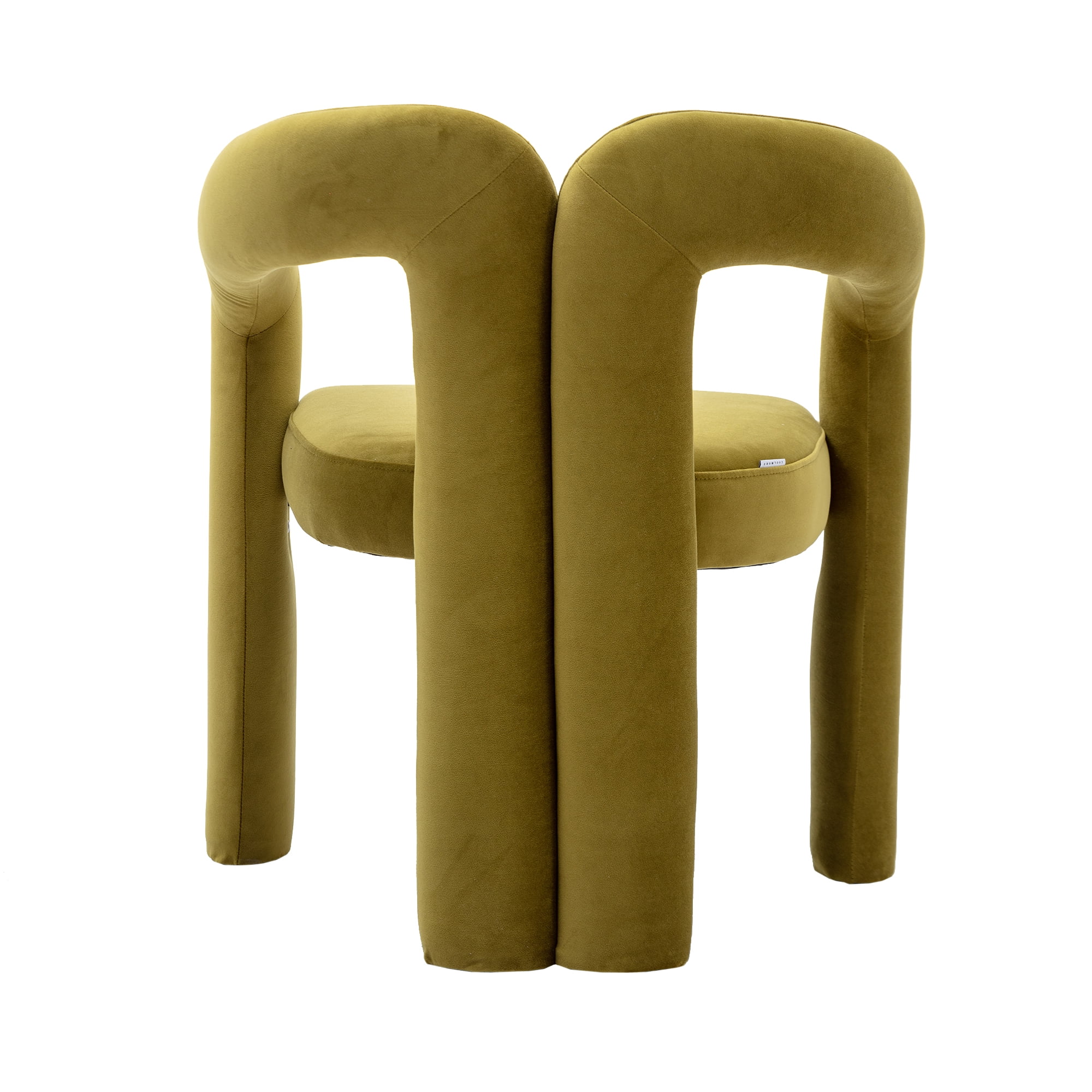 MAYEERTY Contemporary Designed Velvet Fabric Upholstered Accent/Dining Chair /Barrel Side Chairs Kitchen Armchair for Living Room set of 2 (Olive Velvet)