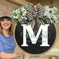 thumbnail image 1 of Clearance! Unique A Z Last Name Year Round Front Door Wreath With Bow 16, 1 of 4