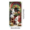 thumbnail image 3 of Easter Door Cover Decoration 70.86x35.43inch,Polyester Cute Bunny Eggs Floral Spring Door Banner Easter Holiday Photo Backdrop for Porch Garden Seasonal Party Supplies, 3 of 6