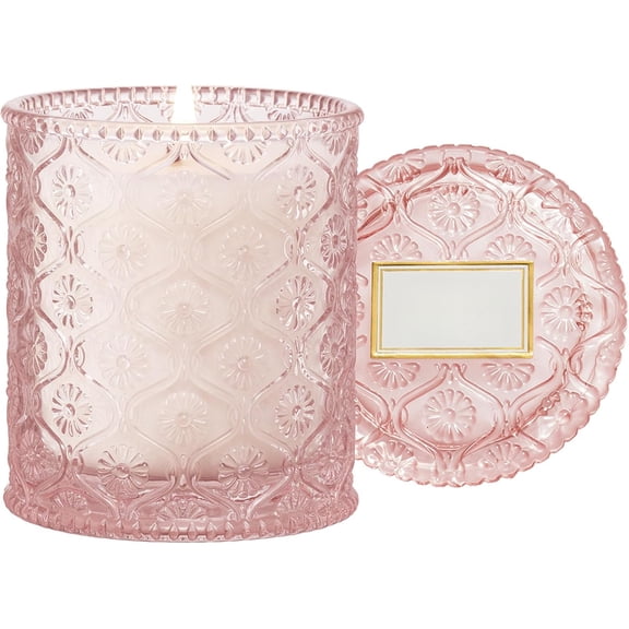 Santal Rose Scented Candle – Saffron, Rose & Leather |   6 oz Natural Soy Wax |   40 Hours Clean Burn |   Gift-Ready for Hosts & Gatherings |   Elegant Home Decor