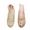 thumbnail image 3 of HOWPAY Slippers for Women Glitter Clear Flats Hollow out on Sandals Summer Beach Jelly Shoes Transparent Closed Toe Casual Slide Gold 38, 3 of 6