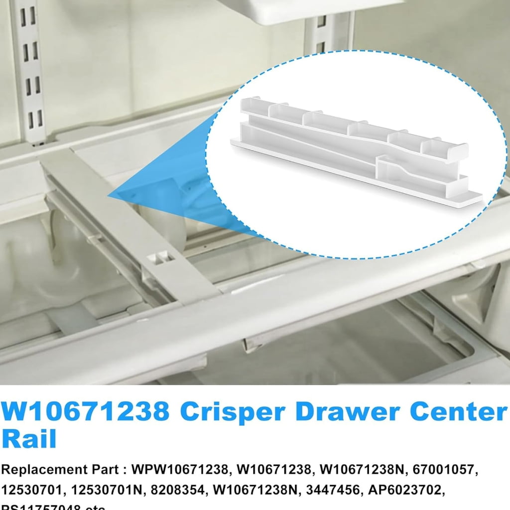 ABS Refrigerator Drawer Center Rails 12.8 Inches for Easy Installation Sliding