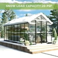 thumbnail image 6 of Jocisland 8x12x7.5 ft Polycarbonate Frame Greenhouse Double Swing Doors 4 Vents 5.2FT Added Wall Height, Black, 6 of 8