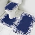 thumbnail image 3 of Coastal Coral Bath Mat 3 Piece Bathroom Rug Set, Navy Blue Ocean Marine Nautical Beach Non Slip Bath Rug Contour Mat and Toilet Lid Cover, Absorbent Shower Mats Soft Bath Rugs and Mats Sets, 3 of 8