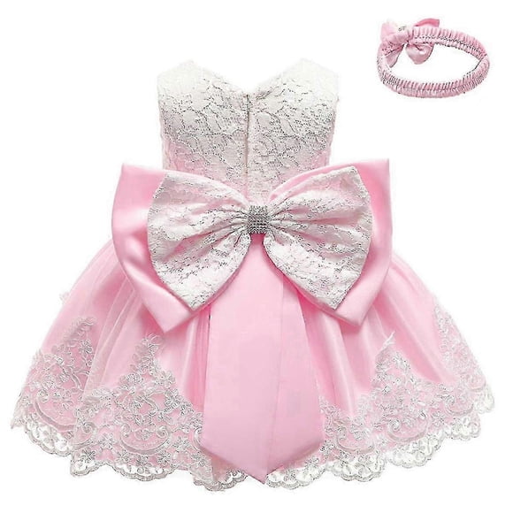 Kids Baby Girl Party Bowknot Tutu Dress Pageant Wedding Princess Christening-Sincere