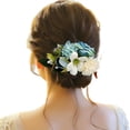 thumbnail image 1 of XASZHN Flower Hair Side Combs Slide Clips Floral Bows Hairpins Set Blue_003 One Size, 1 of 5