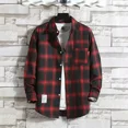 thumbnail image 2 of Camisas y blusas casuales a cuadros para hombre con bolsillos Camisas y blusas para hombre Manga larga verde Novedades en moda con mangas abotonadas 2024 XXL, 2 of 5