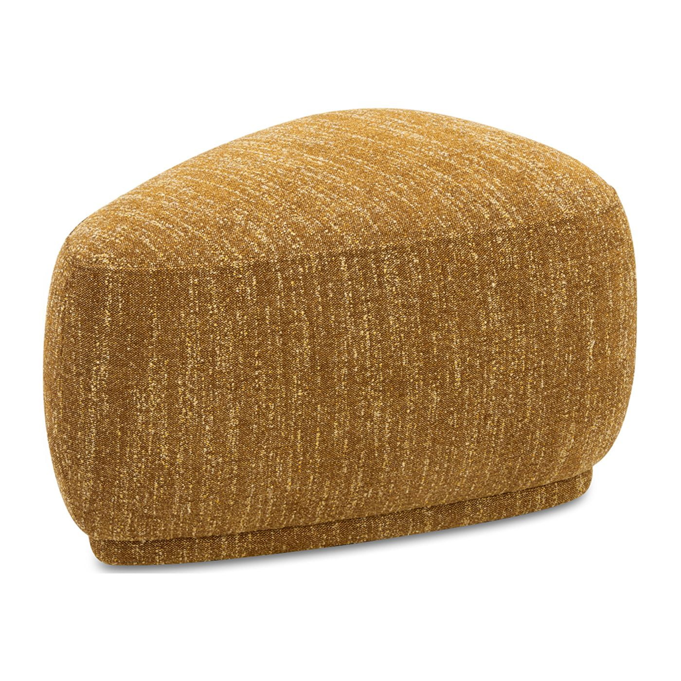 Jennifer Taylor Home Pebble 26" Rounded Triangle Cocktail Ottoman, Mustard Yellow Tweed
