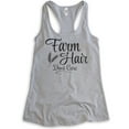 thumbnail image 1 of Farm Hair Don't Care Tank Top, Ladies Racerback Tank Top, Farm Girl Tank, Heather Gray, Medium, 1 of 3