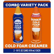 Combo Pack International Delight Sweet & Creamy, Dunkin' Extra Extra Cold Foam Coffee Creamer 14 oz cans