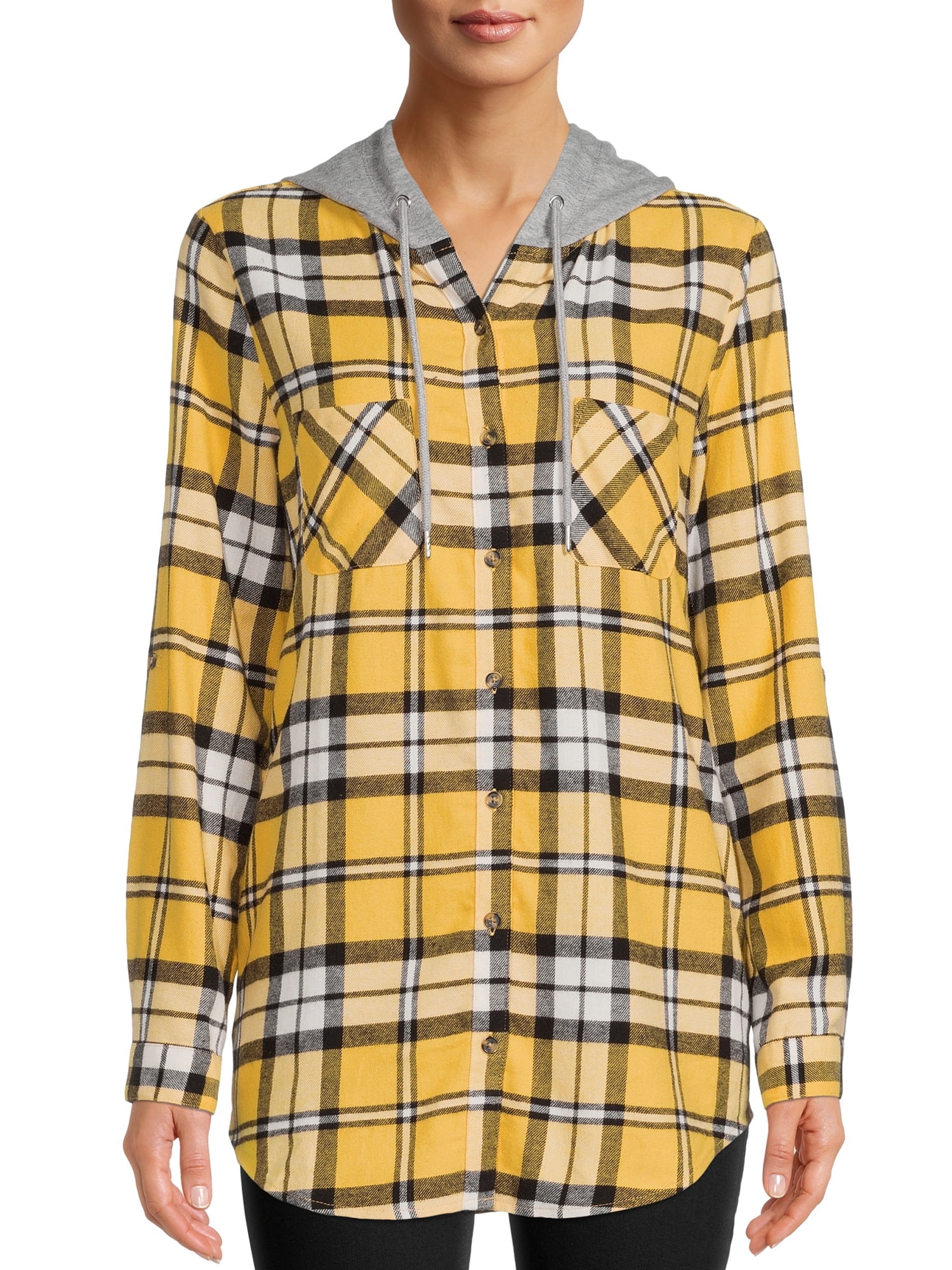 no boundaries hooded flannel