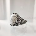 thumbnail image 2 of Howlite Mans Ring, Natural White Howlite Ring, Birthstone, Silver Jewelry, 925 Silver Ring, Birthday Gift, Heavy Mens Ring, Arabic Design, Ottoman Style Ring, Christmas, Turkey Mens Signet Ring, 2 of 7