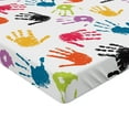 thumbnail image 2 of Ambesonne Cartoon Fitted Sheet, Colorful, Queen Size, Yellow Teal and Red, 2 of 3