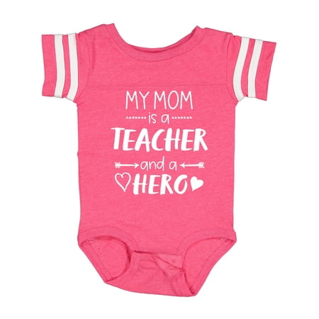 

Inktastic My Mom is a Teacher and a Hero Gift Baby Boy or Baby Girl Bodysuit