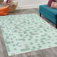 thumbnail image 2 of Modern Decorative Rug, Contemporary Style Geometric Bars and Squares Funky Striped Lattice Print, Quality Carpet for Bedroom Dorm and Living Room, 6 Sizes, Jade Green, by Ambesonne, 2 of 4