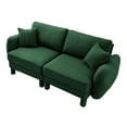 thumbnail image 6 of Newest Boucle Fabric 2-seater Loveseat Sofa Couch Distinctive Shell-shaped Armrests,Cylindrical Legs Wrapped,Self-fabric,Green Color, 6 of 15