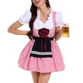 thumbnail image 2 of EINCcm Women Oktoberfest Dirndl Costume Plaid German Beer Festival Cosplay Bavarian Dress Halloween Fancy Dress with Apron, 2 of 8