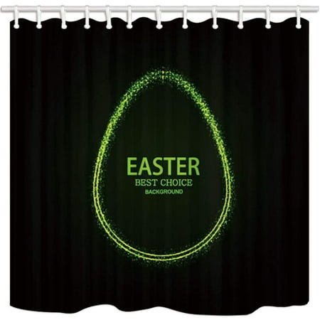 ARTJIA Easter Creativity Green Fluorescence Painted Egg Best Choice Background Polyester Fabric Bathroom Shower Curtain 66x72 (Green Egg Best Price)