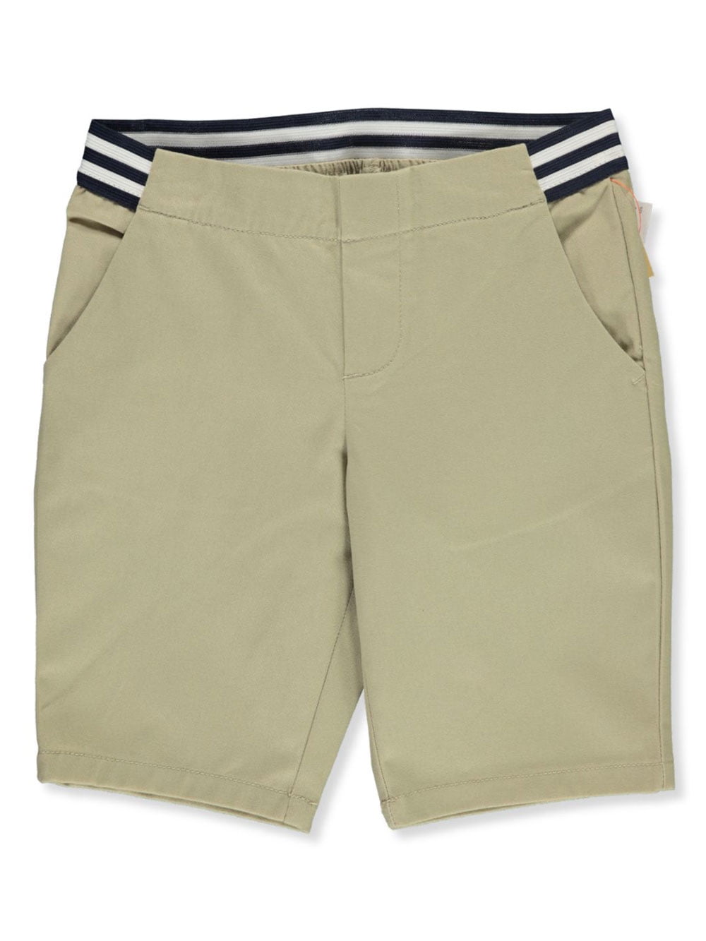 French Toast Girls' Contrast Waist Twill Shorts khaki, 10 (Big Girls)