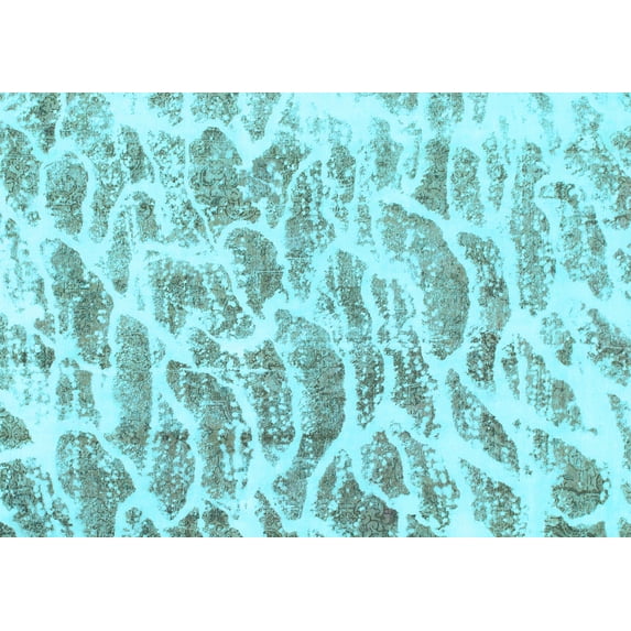 Ahgly Company Indoor Rectangle Abstract Light Blue Modern Area Rugs, 7' x 9'