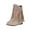 Beige, variant on Fesfesfes Ankle Boots for Women Mid Heel Pointed Toe Slip-on Shoes Warm Boots Soild Tassel Retro Shoes Cowgirl 5.5(36)