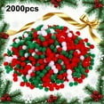 thumbnail image 4 of SDJMa 2000PCS Christmas Pom Poms – 1cm Fluffy Craft Balls for DIY Holiday Decor, Tree Ornaments & Kids Crafts, 4 of 9
