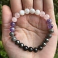 thumbnail image 5 of Cristal Pulsera Mujeres Natural Amatista y Turmalina Negro Piedra Energía Joyería Boho Ajustable Unisex Muñequera Daily Wear, 5 of 5