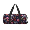 thumbnail image 2 of Gaeub Dancing Skeletons Floral Garden Lightweight Travel Cylinder Bag Gym Tote Bag Sports Training Duffle Bag with Pockets and Straps, 2 of 8