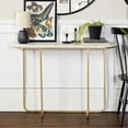 thumbnail image 2 of Walker Edison Harley Table d'Entrée Moderne Incurvée 44 Pouces - Faux Marbre Blanc/or, 2 of 2