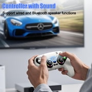 LED Wireless Controller for PS5, Compatible with PS5 Pro/Slim/PC, Dual Vibration, Macro/Turbo Function, 3.5mm Audio Jack, 6-Axis Motion Contro Gamepad with Speaker