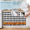 thumbnail image 5 of Thanksgiving Fall Cabinet Curtain 35"Wx35"L,Dustproof Under Sink Skirt W/ Self Adhesive Tape,Orange Pumpkins Botanical Black Plaid Cabinet Curtain Cover for Kitchen Sink,Bathroom Vanity,Laundry Room, 5 of 9