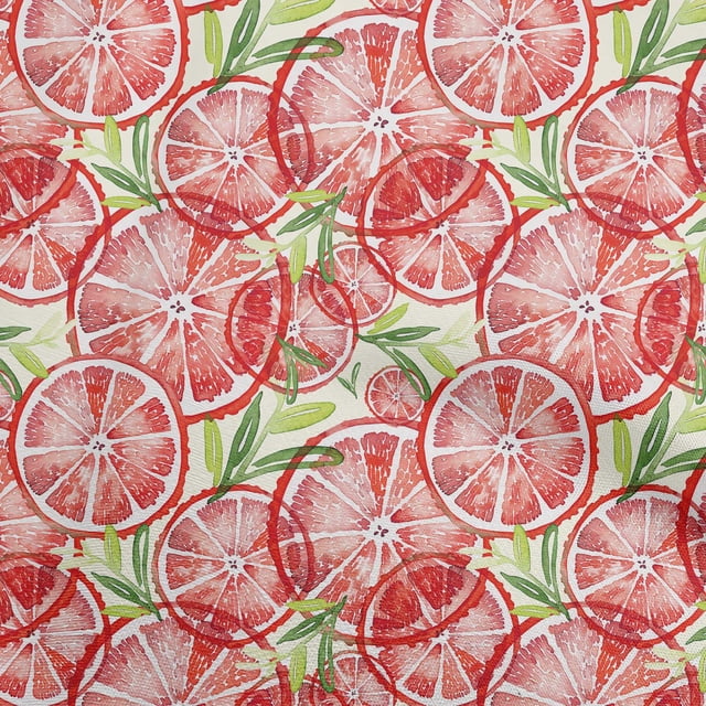oneOone Velvet Red Fabric Leaves & Lemon Sewing Material Print Fabric By The Yard 58 Inch Wide