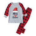 thumbnail image 3 of Odeerbi Christmas Pajamas for Family Holiday Plaid Long Sleeve Family Christmas Pajamas Matching Sets Kids Plaid Printed Loungewear Top Pants Set Two-Piece Sleepwear Xmas PJs Set Red, 3 of 5