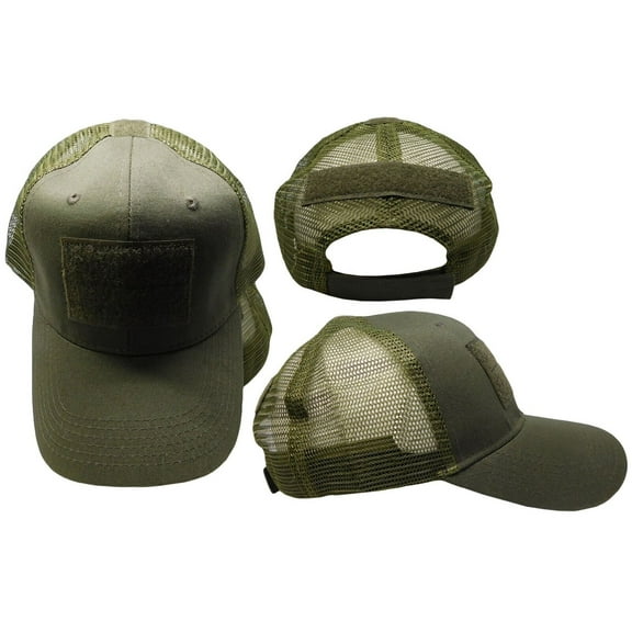 Green Olive Drab Mesh Operator Operators Tactical Cap Hat patch adjustable strap