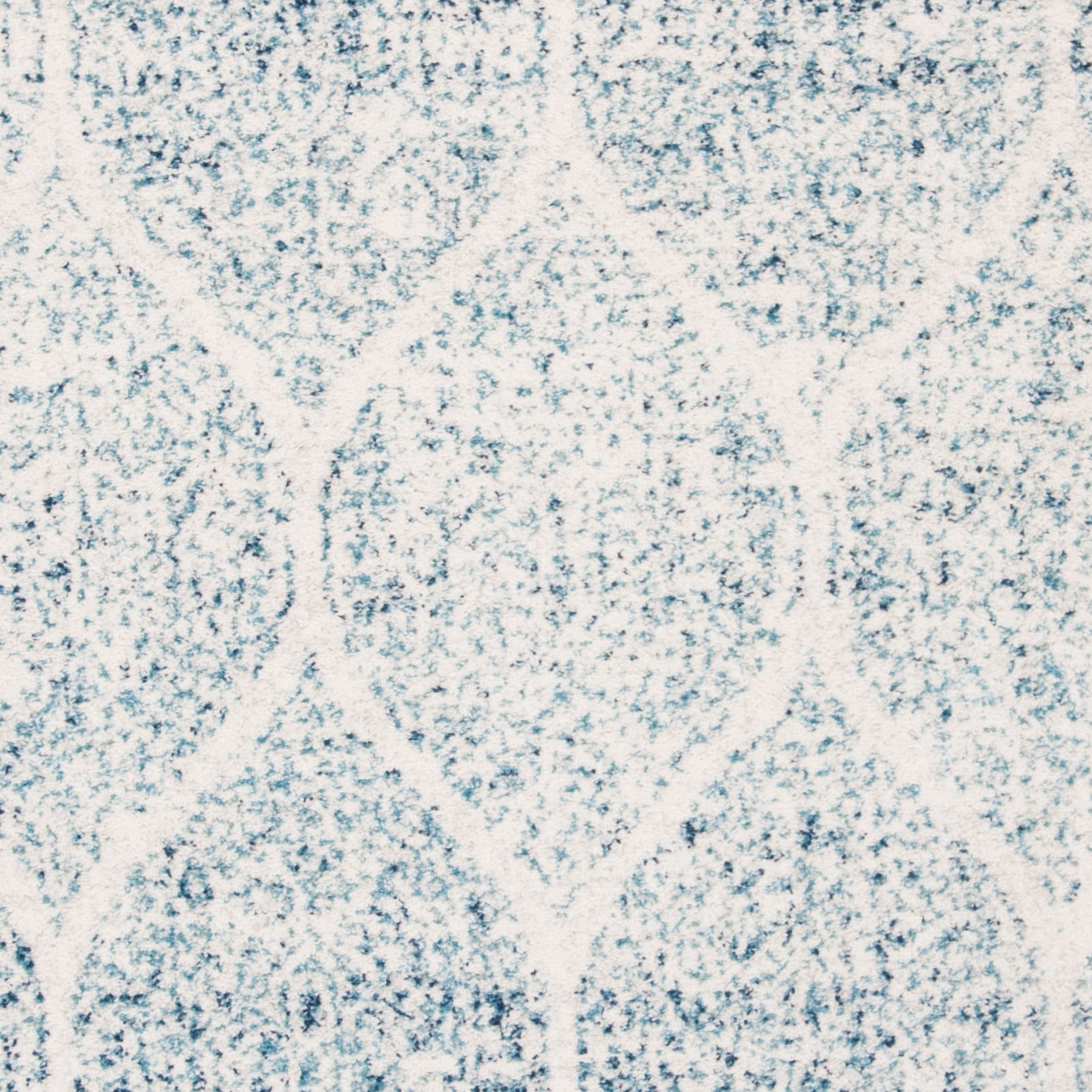 SAFAVIEH Madison Leighton Geometric Area Rug, Cream/Turquoise, 6'7" x 6'7" Square